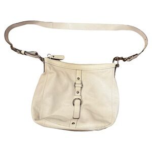 Y2K Coach Chelsea White Leather Hobo Bag Blue Interior